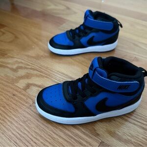 Nike Kids Black and Blue High-Top Sneakers